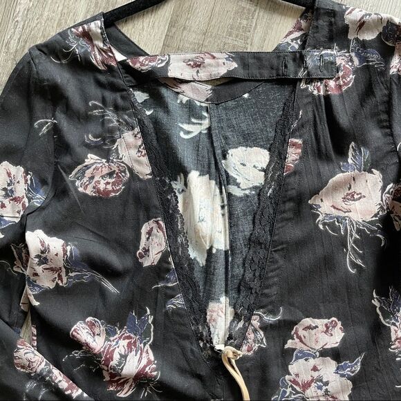 Cleobella Ellie Playsuit Black Floral Women's Open Back Romper - Picture 7 of 16